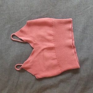 Pink knit croptop